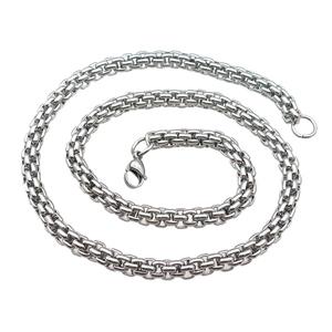 Raw Stainless Steel Necklace, approx 7.5mm, 54cm length