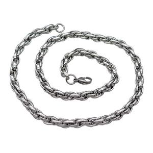 Raw Stainless Steel Necklace, approx 7mm, 54cm length