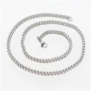 Raw Stainless Steel Necklace, approx 4mm, 54cm length