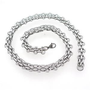 Raw Stainless Steel Necklace, approx 11mm, 52cm length