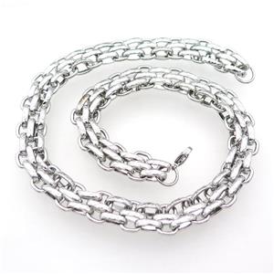 Raw Stainless Steel Necklace, approx 15mm, 52cm length
