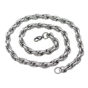 Raw Stainless Steel Necklace, approx 8mm, 54cm length