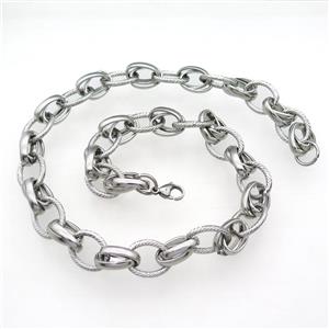 Raw Stainless Steel Necklace, approx 15mm, 54cm length