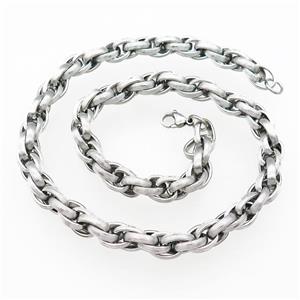 Raw Stainless Steel Necklace, approx 11mm, 54cm length