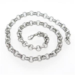 Raw Stainless Steel Necklace, approx 10mm, 54cm length