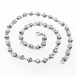 Raw Stainless Steel Necklace, approx 7.5mm, 54cm length