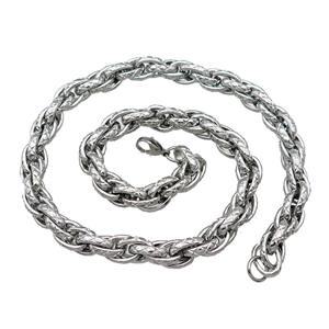 Raw Stainless Steel Necklace, approx 11mm, 54cm length