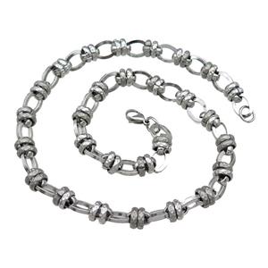 Raw Stainless Steel Necklace, approx 10mm, 54cm length