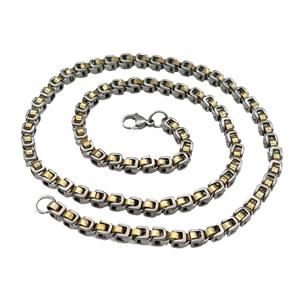 Stainless Steel Necklace Gold Plated, approx 5mm, 54cm length