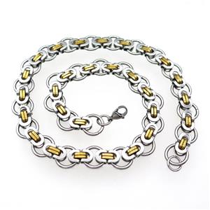 Stainless Steel Necklace Gold Plated, approx 8mm, 54cm length
