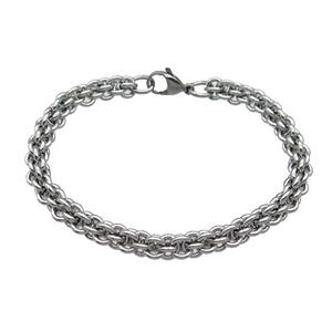 Raw Stainless Steel Bracelet, approx 7mm, 21cm length