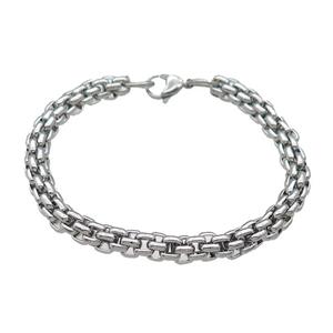 Raw Stainless Steel Bracelet, approx 7.5mm, 21cm length
