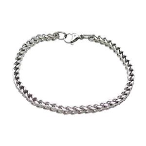 Raw Stainless Steel Bracelet, approx 4mm, 21cm length