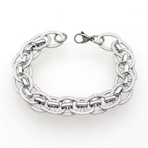 Raw Stainless Steel Bracelet, approx 13mm, 21cm length