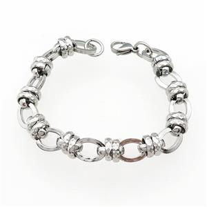 Raw Stainless Steel Bracelet, approx 10mm, 21cm length