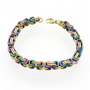 Stainless Steel Bracelet Gold Plated, approx 6mm, 21cm length