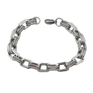 Raw Stainless Steel Bracelet, approx 8mm, 21cm length