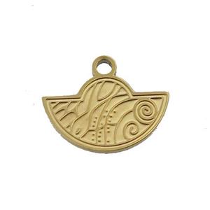 Stainless Steel Charm Pendant Gold Plated, approx 9-15mm