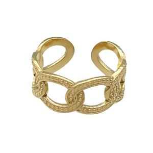 Stainless Steel Ring Gold Plated, approx 9mm, 18mm dia