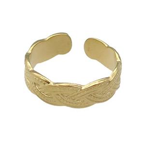 Gold Plated Stainless Steel Ring, approx 7mm, 18mm dia