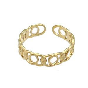 Stainless Steel Ring Gold Plated, approx 5mm, 18mm dia