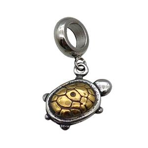 Stainless Steel Tortoise Charm Pendant Gold Plated, approx 10-16mm, 9mm, 5mm hole