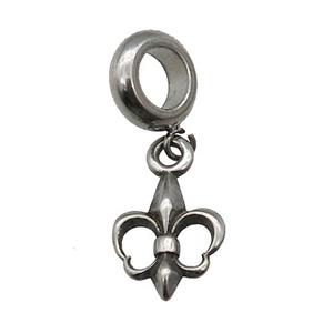 Stainless Steel Pendant Antique Silver, approx 10-13mm, 9mm, 5mm hole