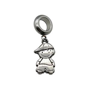 Stainless Steel Kid Boy Pendant Antique Silver, approx 9-15mm, 9mm, 5mm hole
