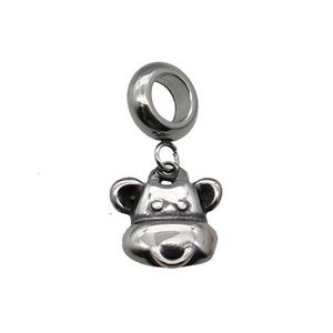Stainless Steel Pig Pendant Antique Silver, approx 12-13mm, 9mm, 5mm hole
