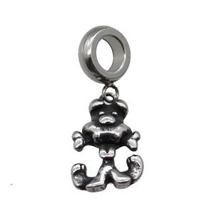Stainless Steel Monkey Pendant Antique Silver, approx 10.5-15mm, 9mm, 5mm hole