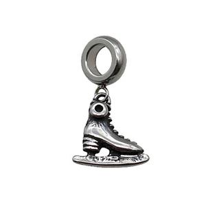 Stainless Steel IceSkates Pendant Antique Silver, approx 13mm, 9mm, 5mm hole