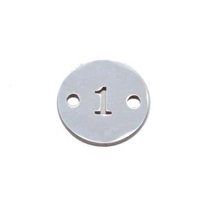 Raw Stainless Steel Circle Number1 Connector, approx 10mm dia