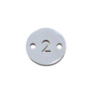 Raw Stainless Steel Circle Number2 Connector, approx 10mm dia