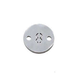 Raw Stainless Steel Circle Number8 Connector, approx 10mm dia