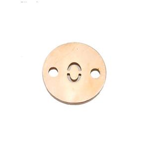 Stainless Steel Circle Number0 Connector Rose Gold, approx 10mm dia