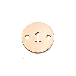 Stainless Steel Circle Number1 Connector Rose Gold, approx 10mm dia