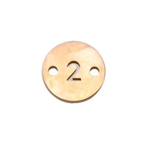 Stainless Steel Circle Number2 Connector Rose Gold, approx 10mm dia