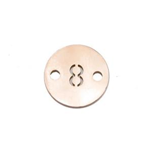 Stainless Steel Circle Number8 Connector Rose Gold, approx 10mm dia
