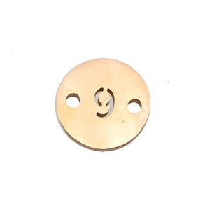 Stainless Steel Circle Number9 Connector Rose Gold, approx 10mm dia