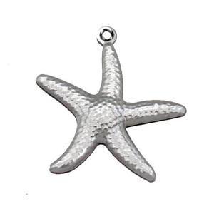 Raw Stainless Steel Starfish Pendant, approx 20mm