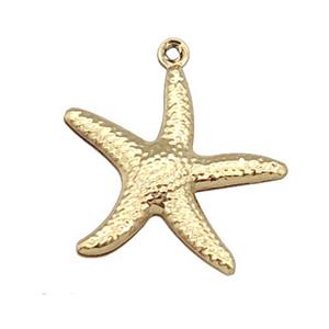 Stainless Steel Starfish Pendant Gold Plated, approx 20mm