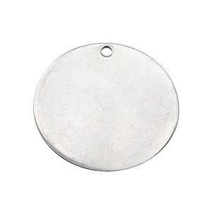 Raw Stainless Steel Circle Pendant, approx 30mm dia