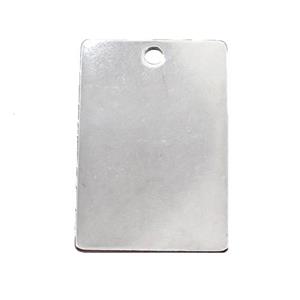 Raw Stainless Steel Rectangle Pendant, approx 20-30mm