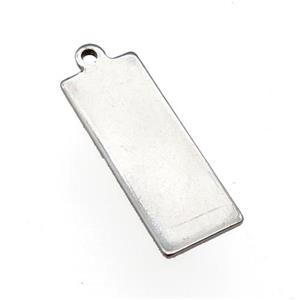 Raw Stainless Steel Rectangle Pendant, approx 12-35mm