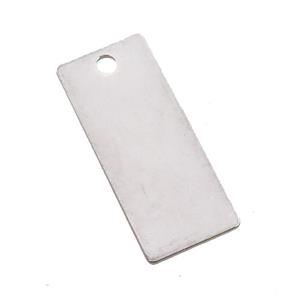 Raw Stainless Steel Rectangle Pendant, approx 12-28mm