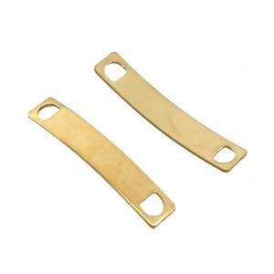 Stainless Steel Connector Bend Rectangle Gold Plated, approx 7-38mm