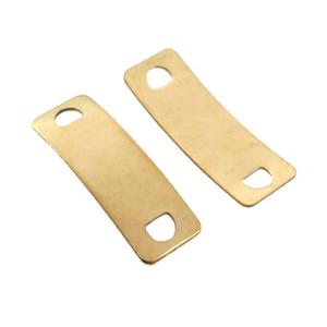 Stainless Steel Connector Bend Rectangle Gold Plated, approx 14-42mm