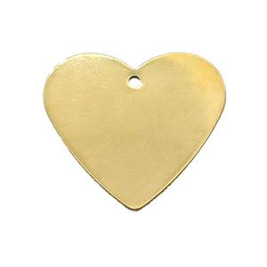 Stainless Steel Heart Pendant Gold Plated, approx 27mm