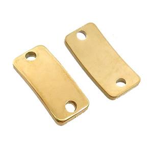 Stainless Steel Connector Bend Rectangle Gold Plated, approx 9-20mm