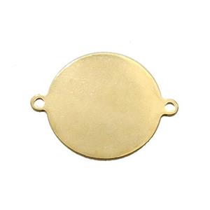 Stainless Steel Connector Circle Gold Plated, approx 20mm